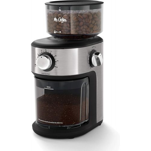  Mr. Coffee Cafe Grind 18 Cup Automatic Burr Grinder, Stainless Steel