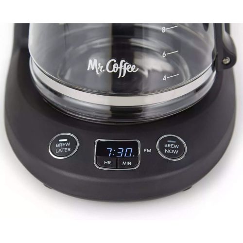  Mr. Coffee Coffee Maker, Programmable Coffee Machine with Auto Pause and Glass Carafe, 12 Cups, Stainless Steel