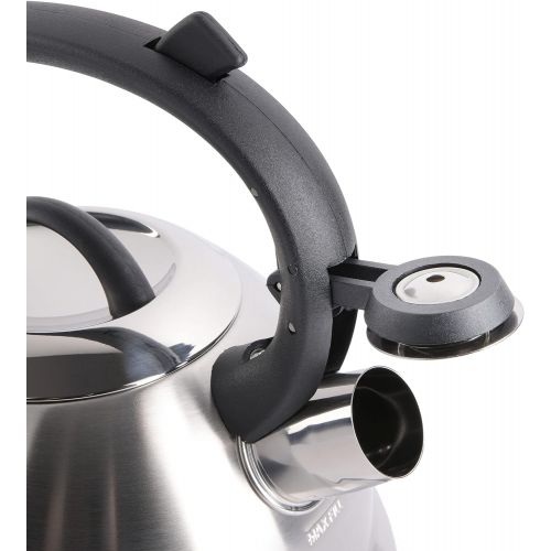  [아마존베스트]Mr. Coffee Flintshire Stainless Steel Whistling Tea Kettle, 1.75-Quart, Brushed Satin
