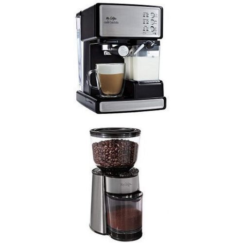  Mr. Coffee Cafe Barista Espresso Maker and BVMC-BMH23 Automatic Burr Mill Grinder Bundle