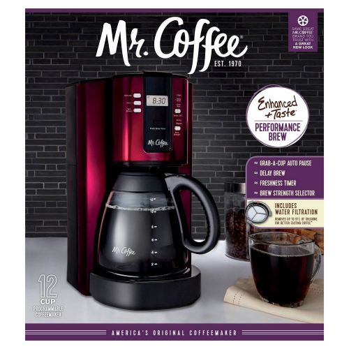  Mr. CoffeeA 12-Cup Programmable Coffeemaker- Red