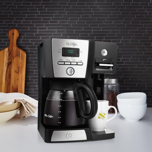  Mr. Coffee BVMC-DMX85-RB Versatile Brew 12-Cup Programmable Coffee Maker with 16 Oz. Hot Water Dispenser, BlackChrome