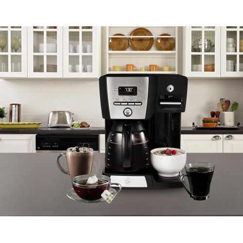  Mr. Coffee BVMC-DMX85-RB Versatile Brew 12-Cup Programmable Coffee Maker with 16 Oz. Hot Water Dispenser, BlackChrome