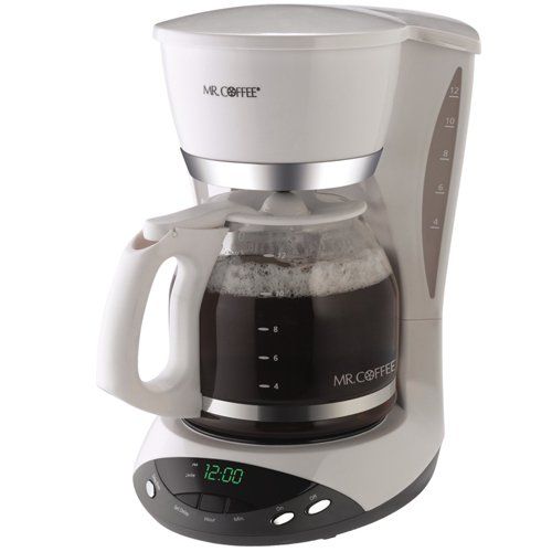  Mr. Coffee Simple Brew 12-Cup Programmable Coffee Maker, White