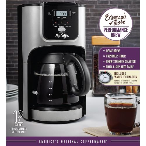  Mr. Coffee 12-Cup Programmable Coffee Maker with Brew Strength Selector