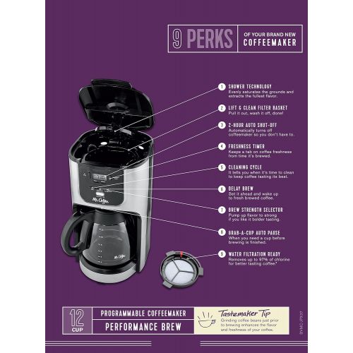  Mr. Coffee 12-Cup Programmable Coffee Maker with Brew Strength Selector