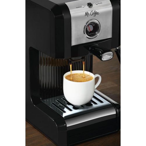  Mr. Coffee BVMC-ECMPT1000 ECMPT1000 Steam Espresso Maker, 6 Piece, ChromeBlack