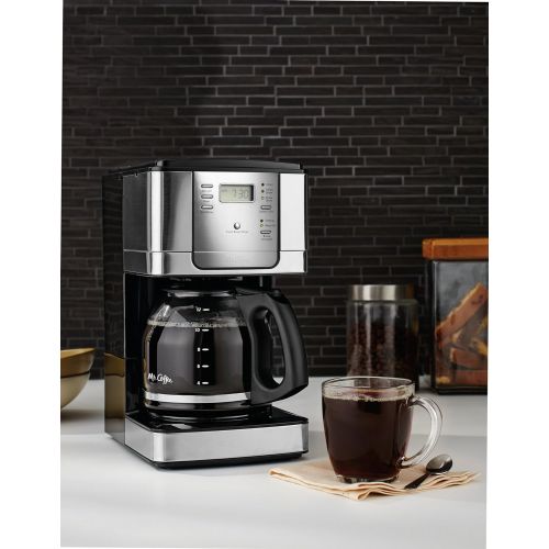  Mr. Coffee 12-Cup Programmable Coffee Maker, Stainless Steel