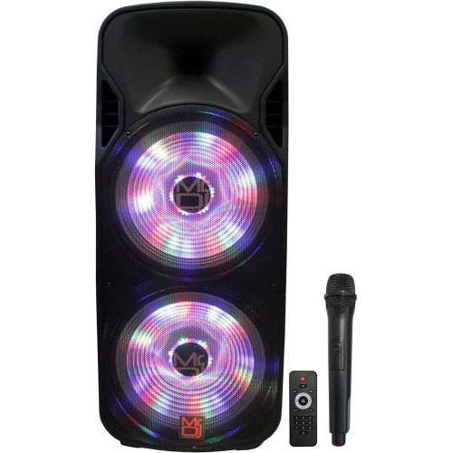  Mr. Dj DJ215BTA Dual 15 5000W Max Power Speaker with Built-In Bluetooth & Battery, 1 LCDMP3USBSD Slot