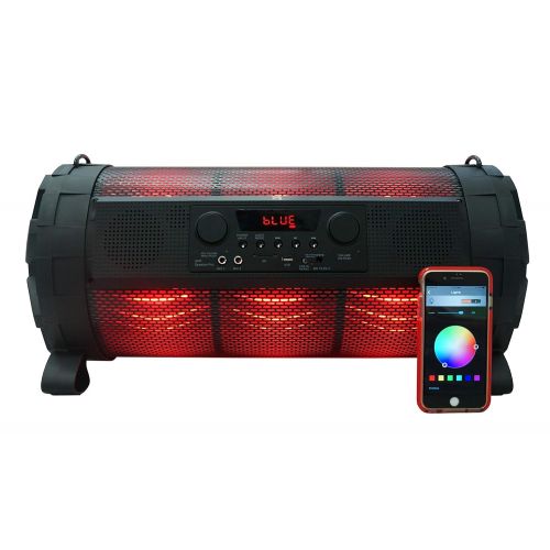  Mr. Dj EXA Tube Dual 8 Portable Speaker Buitl-in App Mobile, Bluetooth, FM Radio, USBMicro SD Card, Rechargeable Battery and LED Party Light, 4000 Watts p.m.p.o