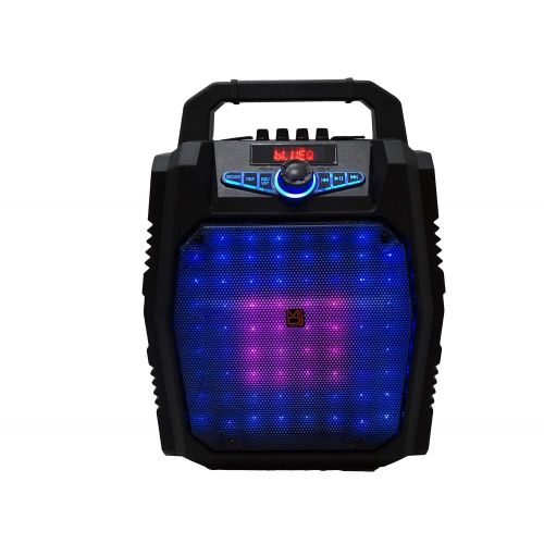  Mr. Dj Rock 8 Portable Speaker Buitl-in Bluetooth, FM Radio, USBMicro SD Card, Rechargeable Battery & LED Party Light, 1000W P.M.P.O