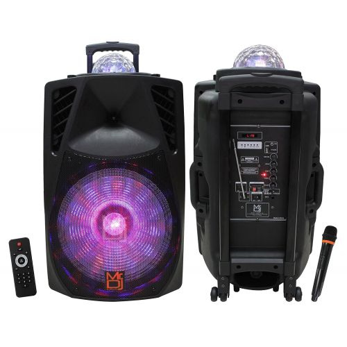  Mr. Dj PARTY2GO 15” Portable Speaker with Rechargeable Battery 3000 Watts P.M.P.O, Built-in Bluetooth USBMicro SD Card