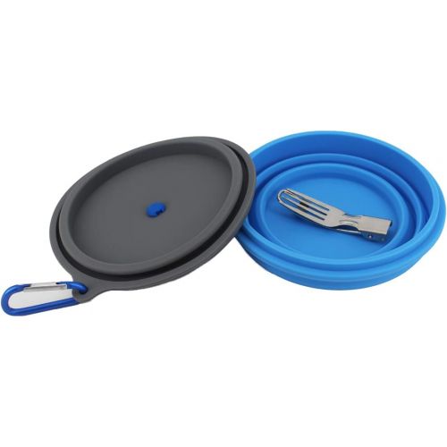  Mr. Peanuts Collapsible Silicone Camping Bowl with Lid & Foldable Fork