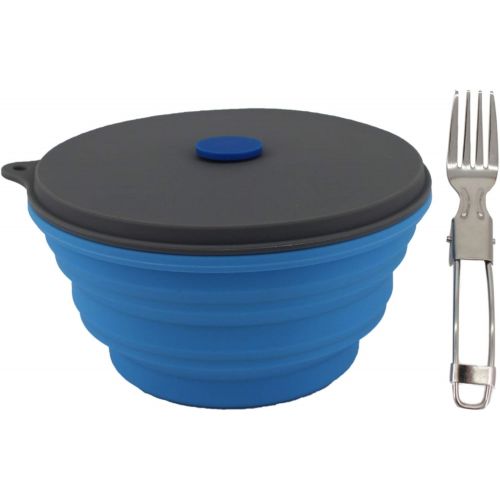  Mr. Peanuts Collapsible Silicone Camping Bowl with Lid & Foldable Fork