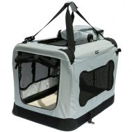 Mr. Peanuts Soft Sided Pet Crate with Lightweight Fiber Structural Frame - 24X16X16 Dog House Style Portable Crate - Designed for Comfort & Safety - Padded Fleece Bedding- Washable Cover- Self