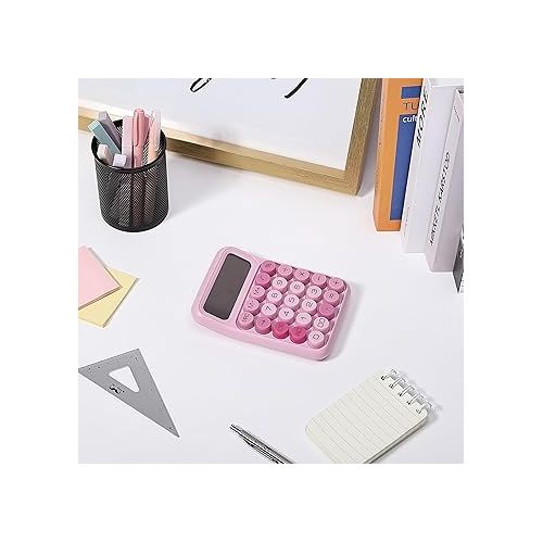 Mr. Pen- Mechanical Switch Calculator, 12 Digits, Large LCD Display, Pink Calculator Big Buttons, Mechanical Calculator, Calculators Desktop Calculator, Cute Calculator, Aesthetic Calculator Pink