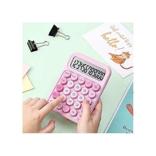  Mr. Pen- Mechanical Switch Calculator, 12 Digits, Large LCD Display, Pink Calculator Big Buttons, Mechanical Calculator, Calculators Desktop Calculator, Cute Calculator, Aesthetic Calculator Pink