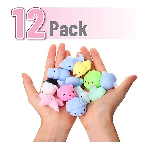  Mr. Pen- Squishy Toys, 12 Pack, Squishies, Squishy, Squishes for Kids, Squishy Toy, Squishy Pack, Squishes, Squishy Animals, Stress Relief Toy, Mini Squishes, Small Toys for Kids, Easter Egg Fillers