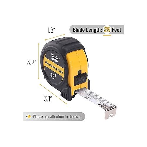  Mr. Pen- Tape Measure, 25-Foot, Steel Retractable Tape Measure with Fractions, Easy Read Tape Measure, Steel Tape Measure 25 ft