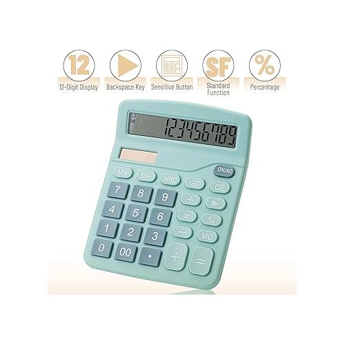  Mr. Pen- Calculator, Blue, Calculators Large Display, Standard Function Calculator, 12-Digit, Calculators Desktop, Office Calculator, Desktop Calculator, Desk Calculator Large Display, Blue Calculator