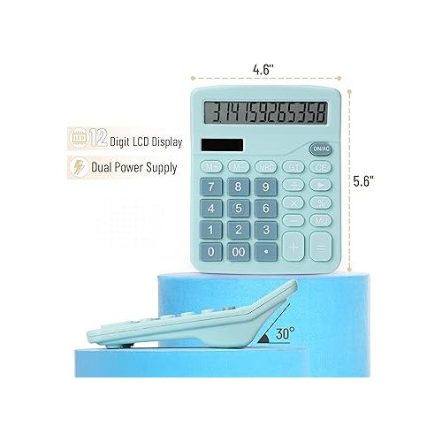  Mr. Pen- Calculator, Blue, Calculators Large Display, Standard Function Calculator, 12-Digit, Calculators Desktop, Office Calculator, Desktop Calculator, Desk Calculator Large Display, Blue Calculator