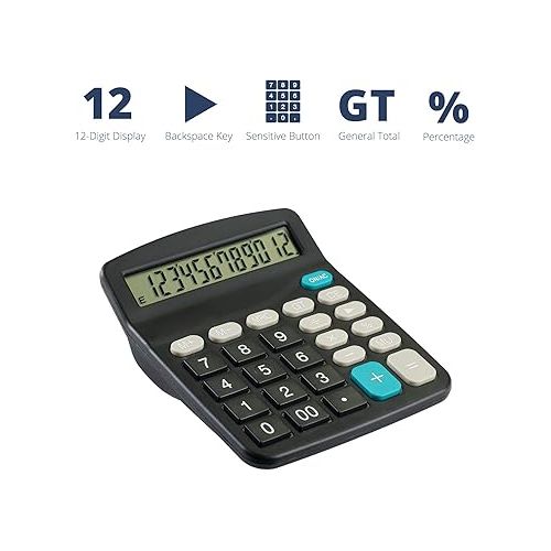  Mr. Pen- Calculator, Calculators Large Display, Standard Function Calculator, 12-Digit, Desktop Calculator, Large Calculator, Office Calculator, Calculator Large Display and Buttons