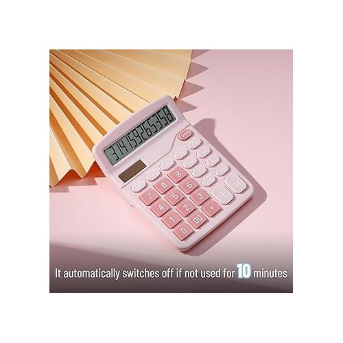  Mr. Pen- Calculator, Pink, Calculators Large Display, Standard Function Calculator, 12-Digit, Calculators Desktop, Office Calculator, Desktop Calculator, Desk Calculator Large Display, Pink Calculator