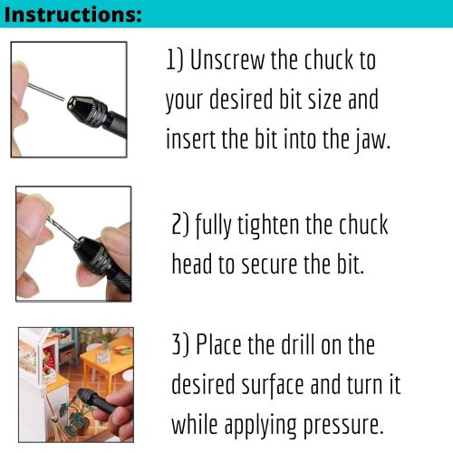  Mr. Pen- Hand Drill with 10 Drill Bits (0.6-3.0mm), Jewelry Drill, Resin Drill, Mini Drill, Hand Drill for Jewelry Making, Pin Vise Hand Drill, Hand Drill for Resin, Micro Drill Bi
