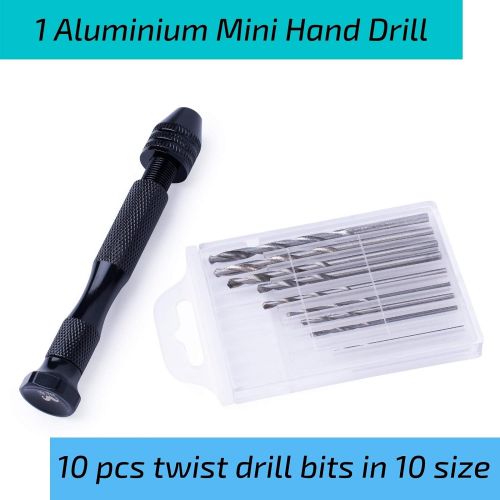  Mr. Pen- Hand Drill with 10 Drill Bits (0.6-3.0mm), Jewelry Drill, Resin Drill, Mini Drill, Hand Drill for Jewelry Making, Pin Vise Hand Drill, Hand Drill for Resin, Micro Drill Bi