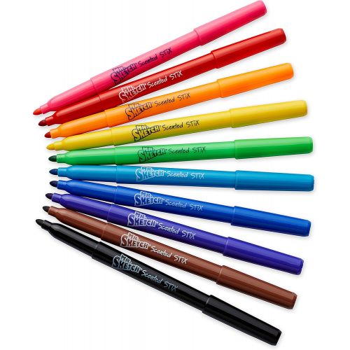  [아마존베스트]Mr. Sketch Scented Stix Markers, Fine Tip, Assorted Colors, 10-Count