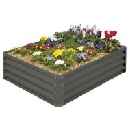 Mr. Stacky High-Grade Metal Raised Garden Bed Kit (3 ft. x 4 ft. x 1 ft.) - Elevated Planter Box for Growing Herbs, Vegetables, Greens, Strawberries, Flowers, and Much More (01)