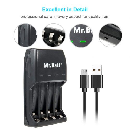  [아마존베스트]Mr.Batt Rechargeable AA Batteries 1600mAh (8 Pack) and Rechargeable Battery Charger