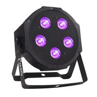 Mr.DJRs LED Par Lights, 5LEDs x 10W 4in1 RGB/UV Par Can Lights, LED Stage Wash Lights by Power Linking Sound Activated and DMX for Wedding Christmas Party DJ Stage Lighting