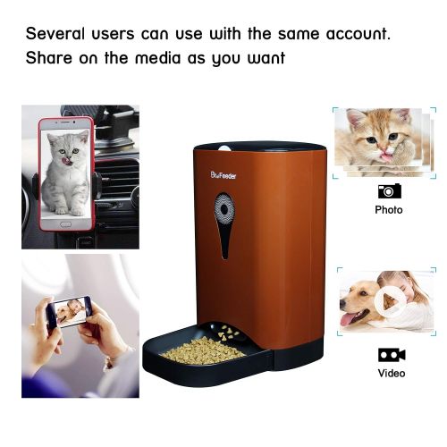  Mr.Feeder 4.5L Smart Feeder, Automatic Pet Feeder for Cats and Dogs, HD Camera for Video and Audio Communication, APP Controlled Food Dispenser Through Wi-Fi