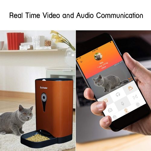  Mr.Feeder 4.5L Smart Feeder, Automatic Pet Feeder for Cats and Dogs, HD Camera for Video and Audio Communication, APP Controlled Food Dispenser Through Wi-Fi