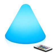 Mr.Go 8-inch Dimmable RGB Color Changing LED Cone Lamp w/Remote Wireless Rechargeable LED Night Light Mood Lighting Lamps for Kids Room Nursery Adult Bedroom Bedside Nightstand Hom