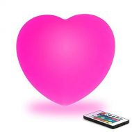 Mr.Go 12-inch Dimmable RGB Color Changing LED Heart Lamp w/Remote Wireless Rechargeable LED Night Light Mood Lighting Lamps for Kids Room Nursery Adult Bedroom Bedside Home Decorat
