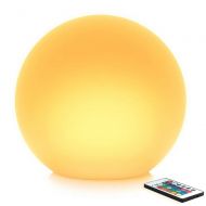 Mr.Go 14-inch Multi-Function Color Changing LED Ball Light Orb in White, Sturdy Waterproof Rechargeable, Wireless w/Remote Control Beautiful Light Effect, Subtle Ambient Lighting R
