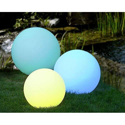  Mr.Go 14-inch Multi-Function Color Changing LED Ball Light Orb in White, Sturdy Waterproof Rechargeable, Wireless w/Remote Control Beautiful Light Effect, Subtle Ambient Lighting R