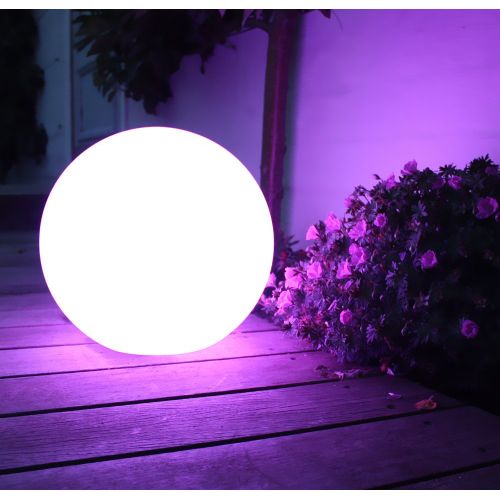  Mr.Go 14-inch Multi-Function Color Changing LED Ball Light Orb in White, Sturdy Waterproof Rechargeable, Wireless w/Remote Control Beautiful Light Effect, Subtle Ambient Lighting R