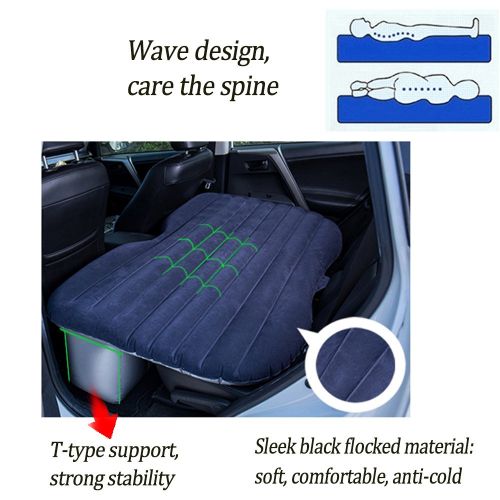  Mr.Ho Multifunctional Camping Car Air Mattress Outdoor Inflatable Car Air Bed Back Seat with Air Pump for Travel (Gray)