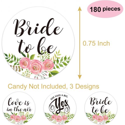  Mr.Mug 180 Floral Chocolate Label Stickers, Bridal Shower Party Favors, Bride to Be Hershey Kisses Stickers, Bachelorette Party, Wedding Bridal Shower Party Decor Decorations