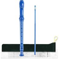 Mr.Power Soprano Recorder German Style C Key 8 Holes Easy Instrument for Beginners School Student Home Entertainment (Blue)