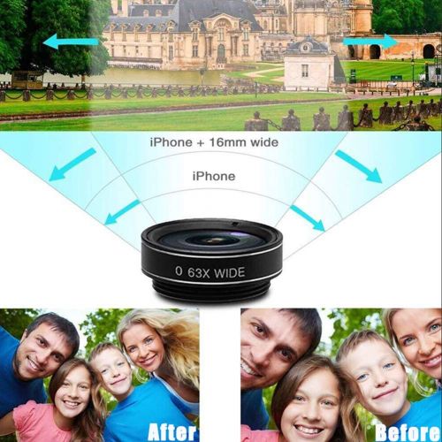  MrRong 10-in-1 Mobile Phone Camera Configuration Wide Angle 0.63 Times + Macro 15 Times + 198 ° fisheye + 2 Times telephoto + CPL Filter, Compatible with All Smartphones, Samsung,