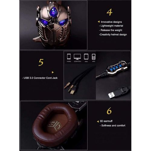  MrRong Gaming Headset 3.5mm Headband Stereo Vibration Motor PC for PS4 Xbox ONE,Black