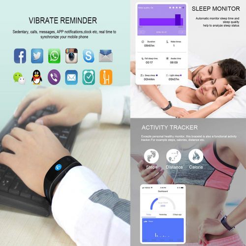  MrRong Fitness Tracker, Waterproof Color Screen Activity Tracker with Heart RatSmart Bracelet PPG+ECG Blood Pressure Heart Rate ECG IP67 Waterproof,Smart Wristband Pedometer Watch with St