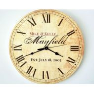 Mrcwoodproducts Personalized Rustic Clock 13 Inch Diameter by MRC Wood Products