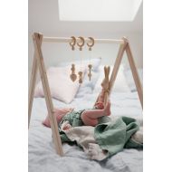 MrhomeLT Disassembled wooden baby gym, activity center, baby activity gym,no hangers, only frame + three wooden rings