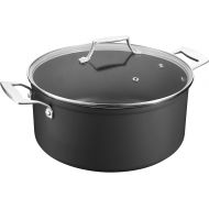 MSMK 6-Quart Stock Pot / Stockpot / Pasta Pot / Soup Pot with Glass Lid, Burnt also Nonstick, Lasting Non stick, Oven safe to 700°F, Induction, Scratch-resistant Durable PFOA Free