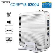 Msecore Home Fanless Mini PC Host With Intel i5-6200U 5th Generation CPU Intel Hd Graphics Hd520, single 4GB DDR3 RAM, 256GB mSATA SSD